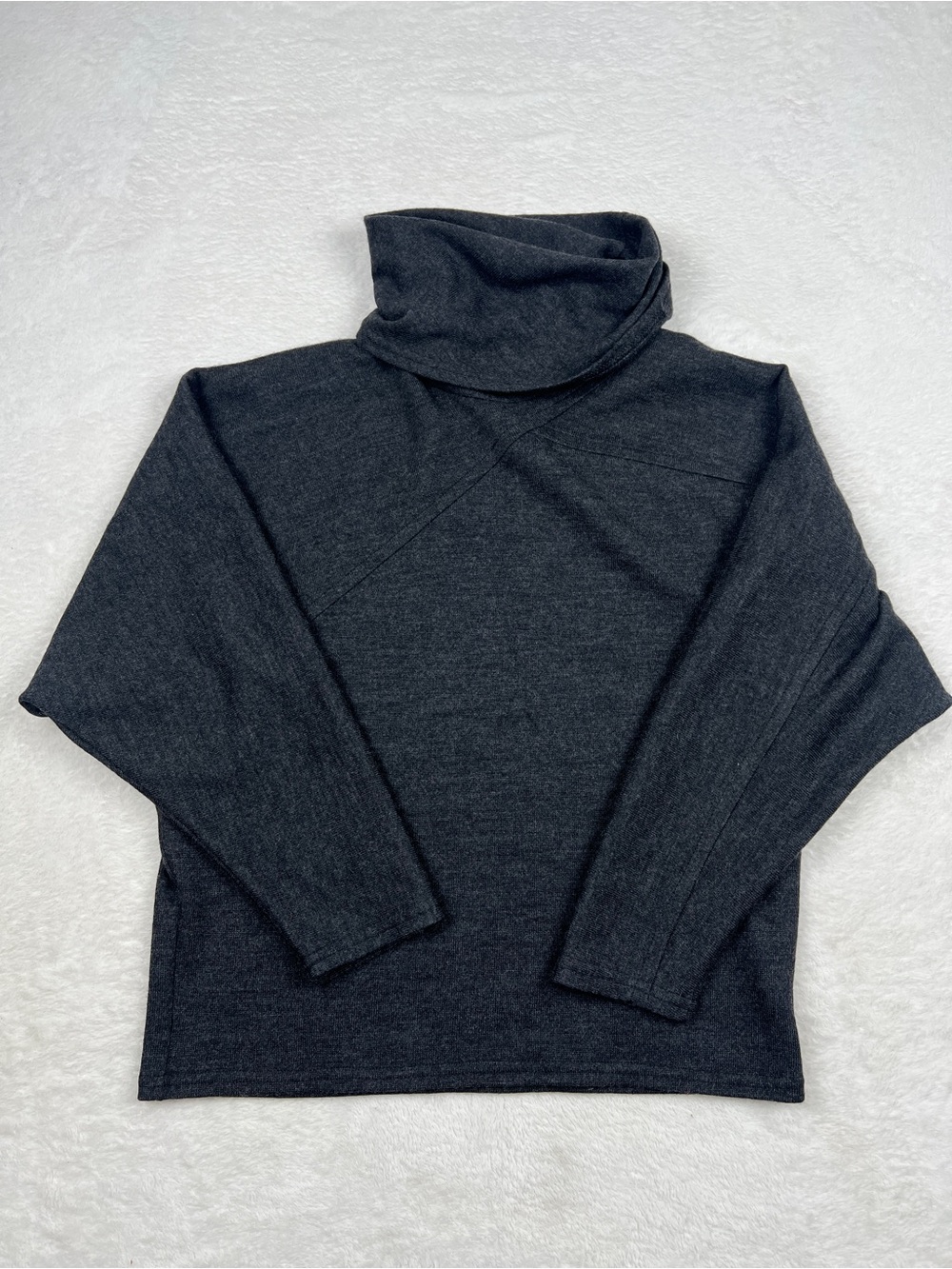 Vintage Dalton Pure Virgin Wool Sweater M 10 Gray USA Union Made Turtleneck